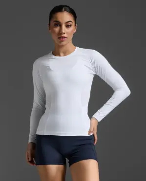 2XU Core Compression lange mouw White/No Logo Dames 