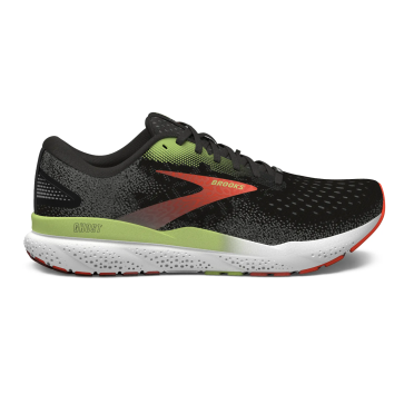 Brooks Ghost 16 GTX hardloopschoenen black/mandarin red/green heren 