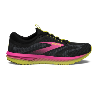 Brooks Revel 7 hardloopschoenen black/pink/lemon tonic dames 