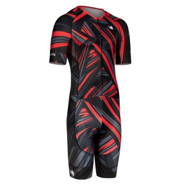 BTTLNS Typhon 2.0 OBLIQUE trisuit korte mouw Divine Black/Torment Red heren 