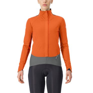 Castelli Alpha Doppio RoS lange mouw fietsjack oranje dames 