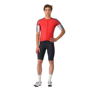 Castelli entrata 6 jersey fietsshirt korte mouw rood heren 