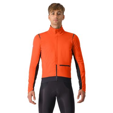 Castelli Alpha Doppio RoS lange mouw fietsjack brilliant orange/black reflex heren 