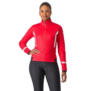 Castelli Dinamica 2 fietsjack lange mouw hibiscus/white reflex dames 