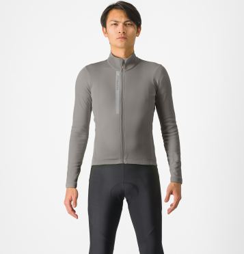 Castelli Entrata Thermal fietsshirt lange mouw gunmetal gray/silver gray heren 