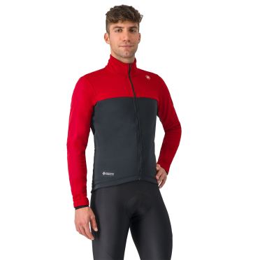 Castelli Estremo lange mouw fietsjack ruby red/light black heren 