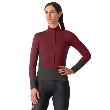 Castelli Perfetto air lange mouw fietsjack deep bordeaux/dark gray dames 