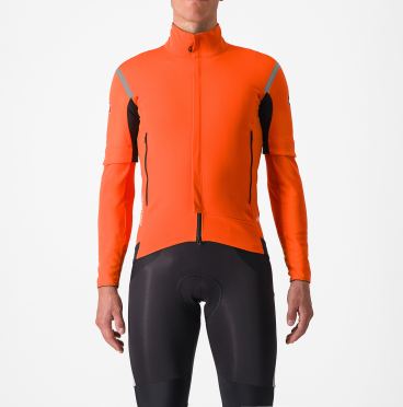 Castelli Perfetto RoS 2 Convertible jacket brilliant orange/silver reflex heren 