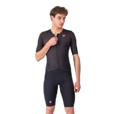 Castelli free sanremo 3 suit short sleeve zwart heren 