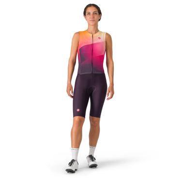 Castelli free sanremo 3 suit sleeveless oranje dames 