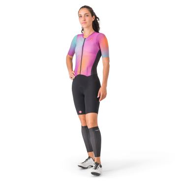 Castelli PR 2 speed suit korte mouwen zwart roze dames 