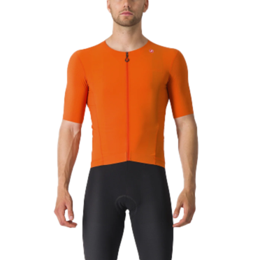 Castelli Premio black fietsshirt korte mouw oranje heren 