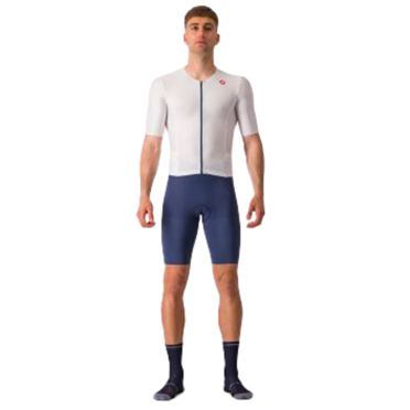 Castelli Sanremo Ultra speed suit trisuit korte mouw wit/blauw heren 