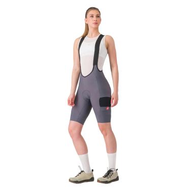 Castelli Unlimited cargo w bibshort grijs dames 