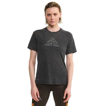 Craft Advanced trail wool ss T-Shirt black/melange dames 