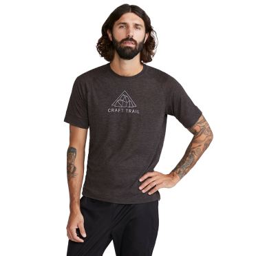 Craft Advanced trail wool ss T-Shirt black/melange heren 