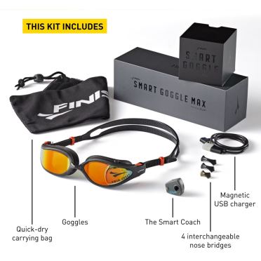 Finis Smart zwembril kit orange mirror/black 