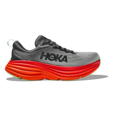 Hoka Bondi 8 hardloopschoenen grijs/rood heren 