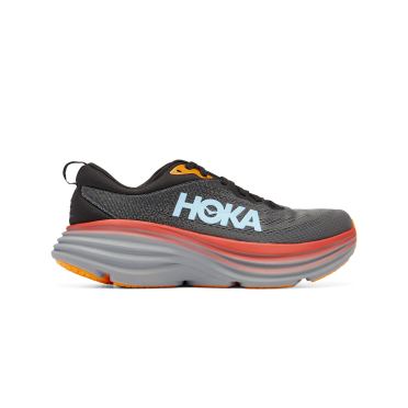 Hoka Bondi 8 wide hardloopschoenen grijs/rood heren 