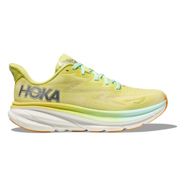 Hoka Clifton 9 wide hardloopschoenen geel dames 