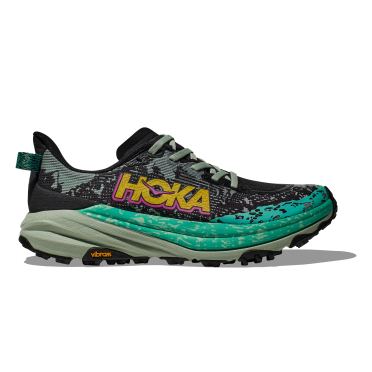 Hoka Speedgoat 6 hardloopschoenen black/aloevera dames 