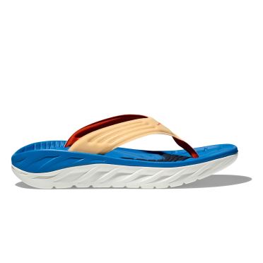 Hoka ORA Recovery Flip slippers blauw/oranje heren 