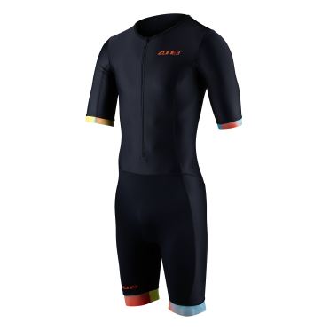 Zone3 Activate plus korte mouw trisuit zwart/neon heren 