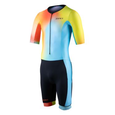 Zone3 Activate plus korte mouw trisuit neon/zwart heren 