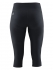 Craft Pure capri 3/4 hardloopbroek zwart/zilver dames  1903326-9926