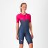 Castelli core tri w suit short sleeve blauw roze dames  8625092-424